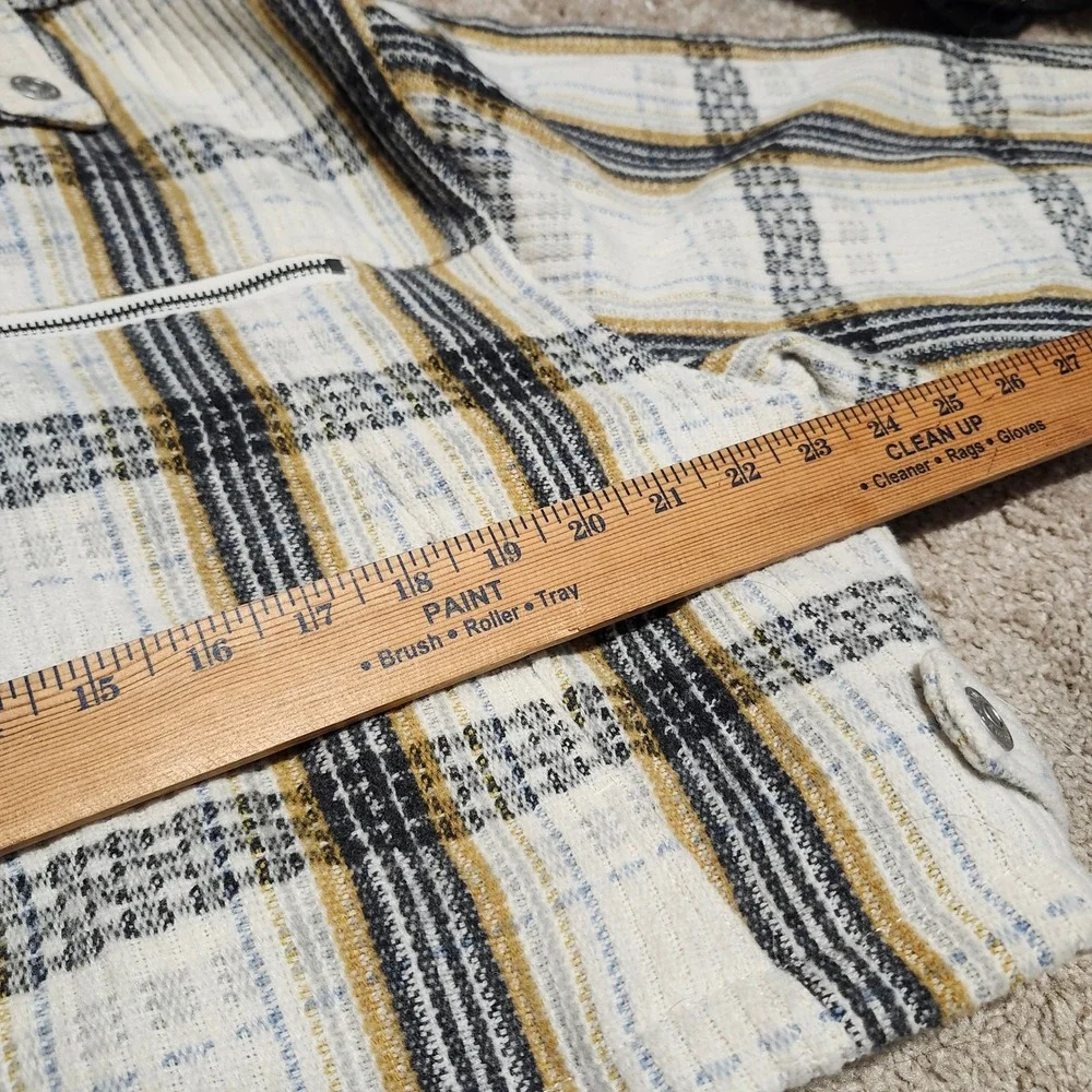 Free People We The Free Plaid Wool Blend Shacket‎ Jacket Lined Snap Front M